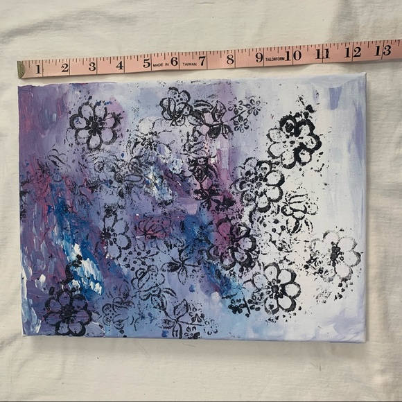 Abstract Floral Canvas Painting Original Acrylic - Picture 6 of 11